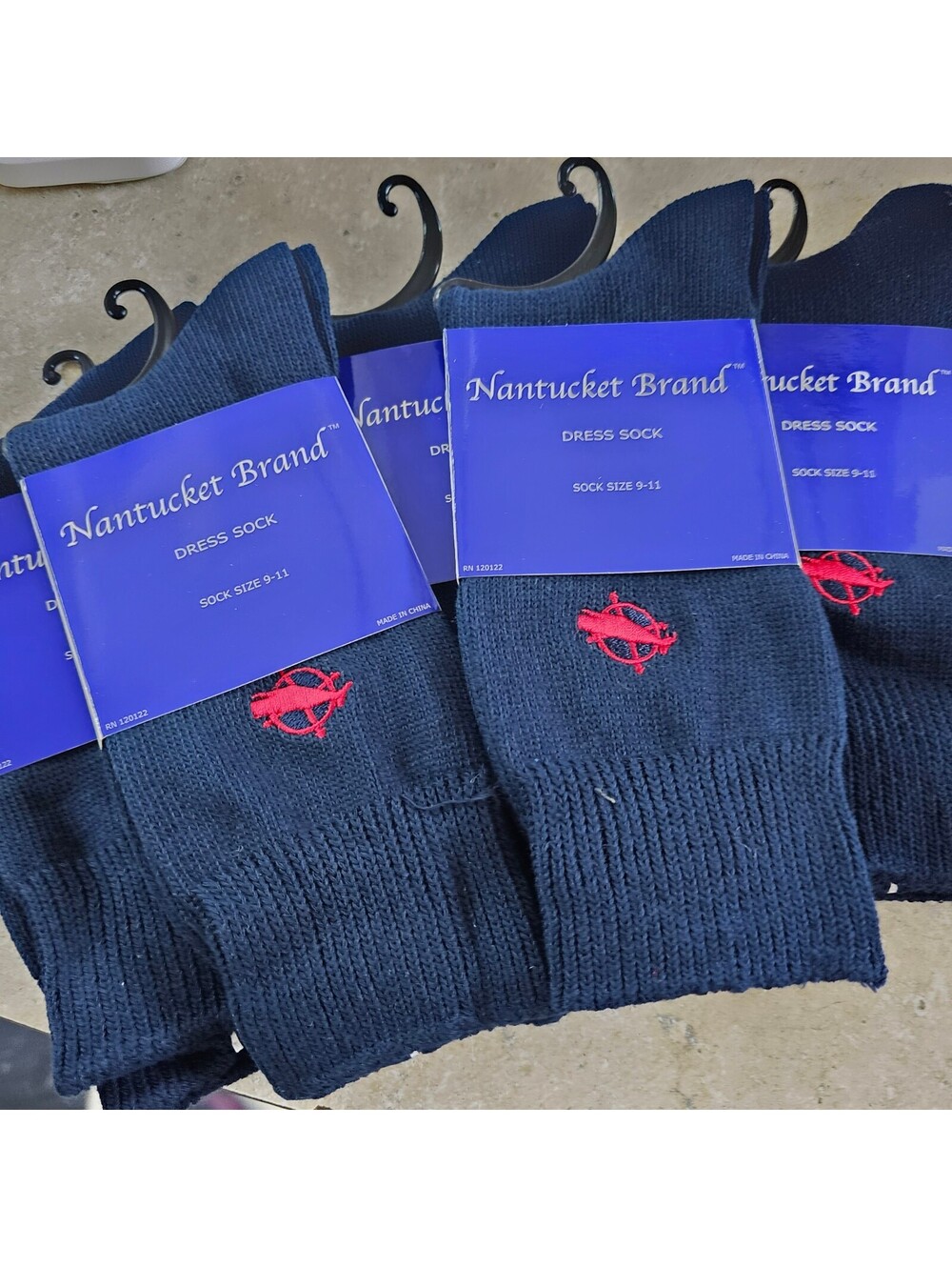 Nantucket Brand Men's Navy Blue Dress Socks Size 9-11 - Pack of 5